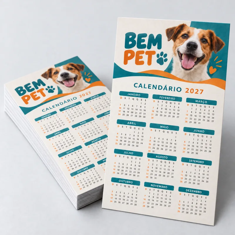 CALENDÁRIO DE BOLSO COUCHÊ 250G 4X4 UVTOTAL FRENTE 6,5X9,5CM