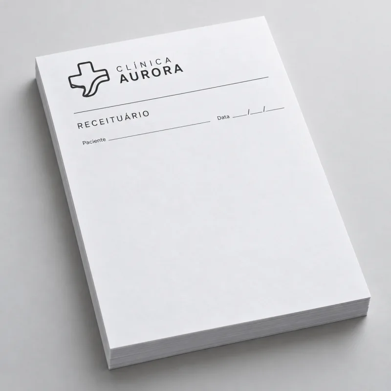 Receituário Sulfite 75g Preto e Branco 1x0 15x21cm 100fls