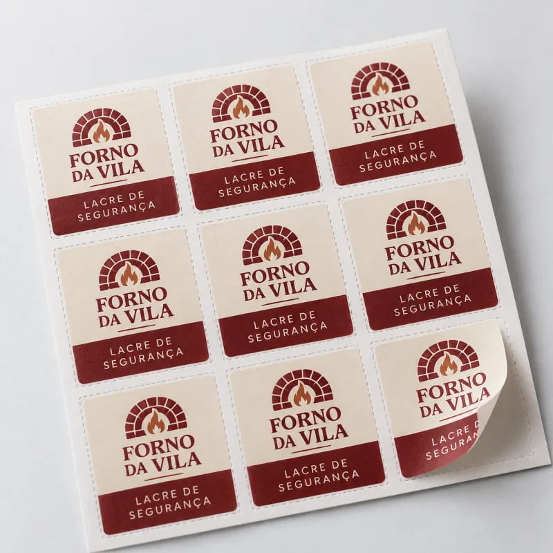 LACRE DE SEGURANÇA QUADRADO PAPEL COUCHÊ 90G SEM VERNIZ 3,6X3,6 4X0