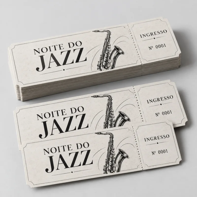 INGRESSO NUMERADO PAPEL FILIGRANADO 120G 10,5X5 CM